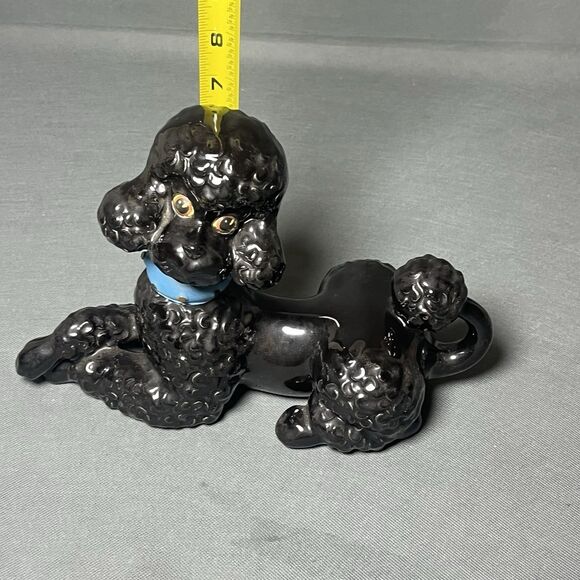 Vintage Large Black Poodle Ceramic Atlantic Mold Pottery Dog Figure-Retro-MCM - Picture 7 of 16